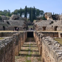 Amphitheater of Italica which was an important settlement of the Roman on the Iberian peninsula